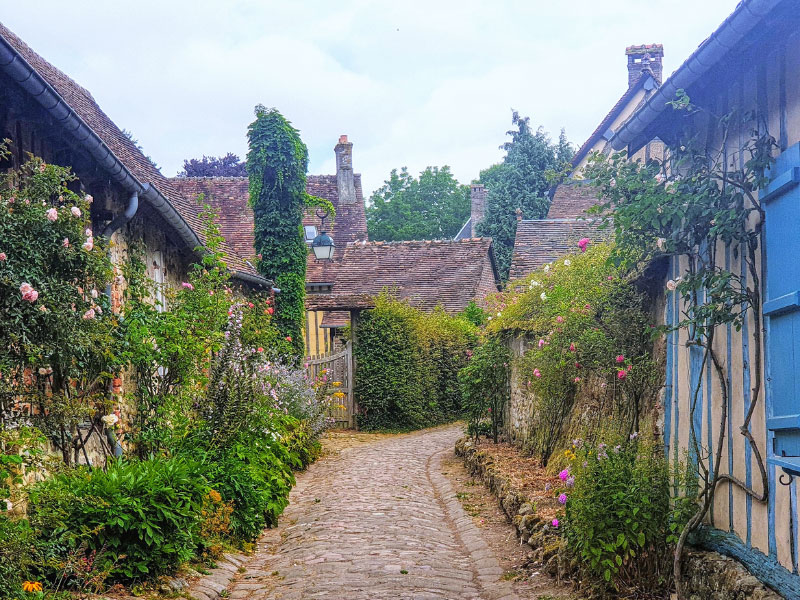 Cobbled street in pretty Gerberoy, Picardy