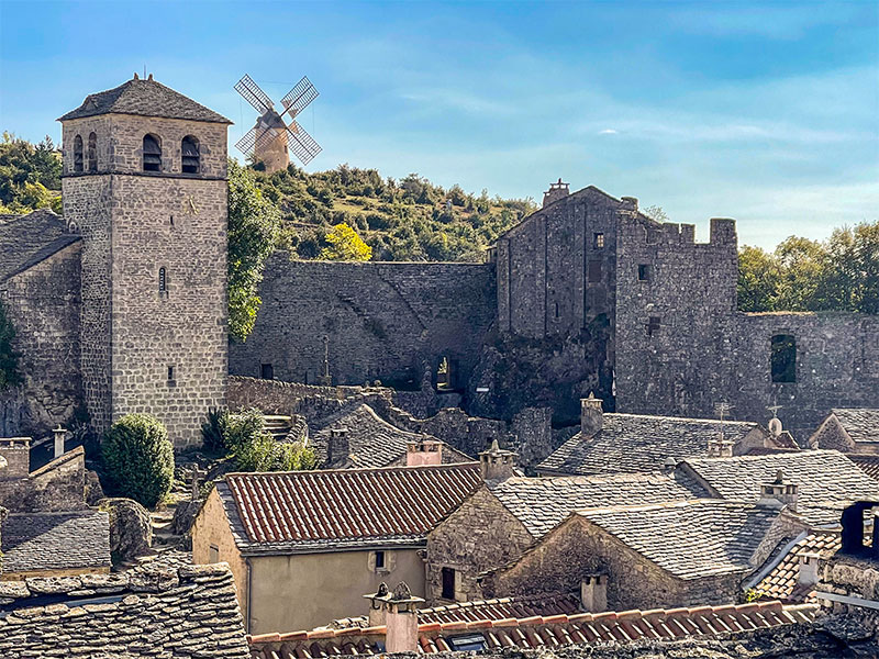 Magnificent stone buildings in the fortified town of La Couvertoirade