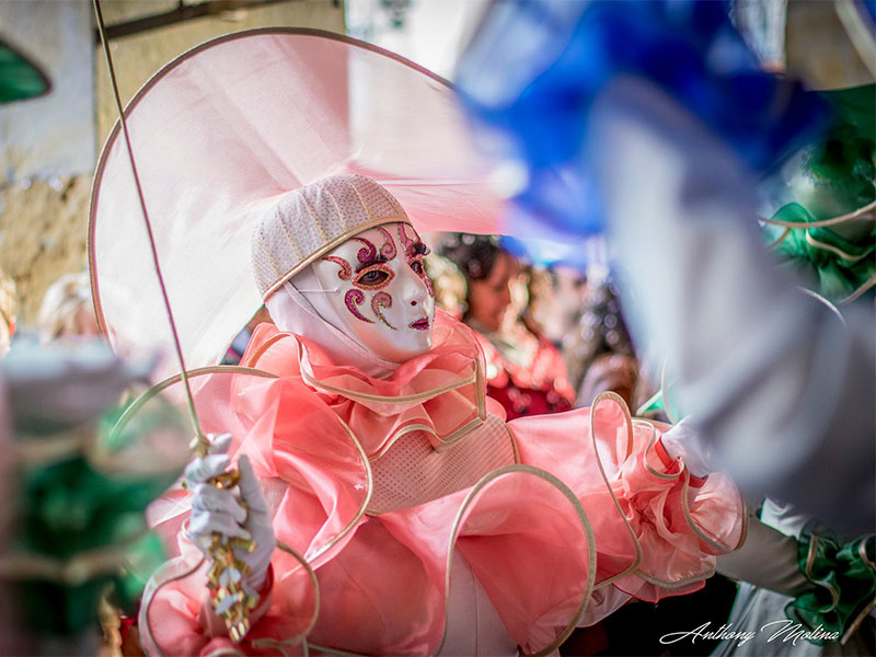 Masked dancer at the Carnival de Limoux