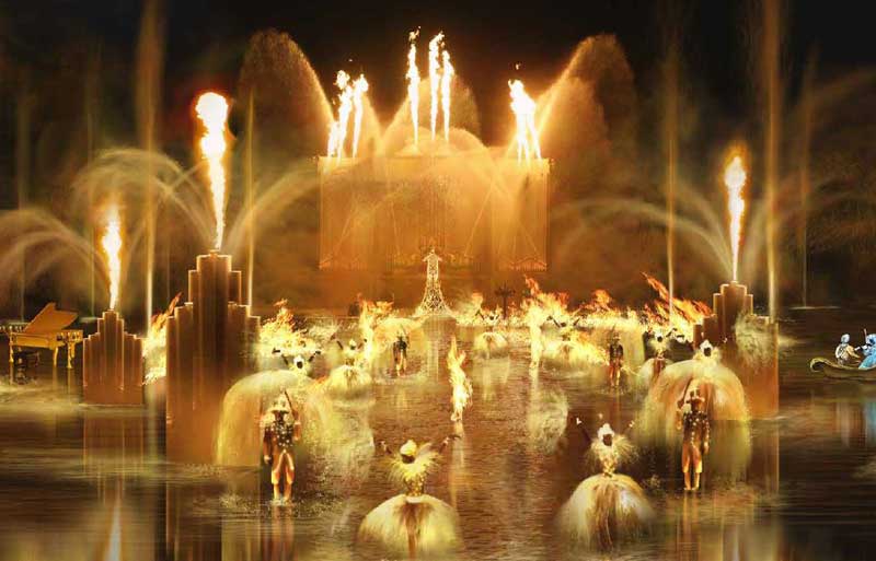 Ballet dancers in a lake at Puy du Fou theme park